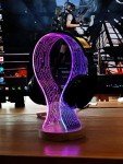 Stylish Walnut Wood Headphone Stand with LED Light