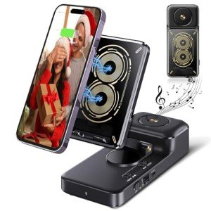 Bluetooth Speaker with Wireless Charging Phone Stand