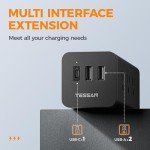 TESSAN Power Strip: 9 Outlet & USB Charging Station