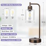 Set of 2 Industrial Touch Table Lamps with USB Ports
