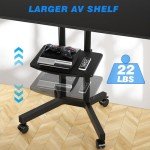 Rolling TV Stand with Laptop Shelf and Wheels