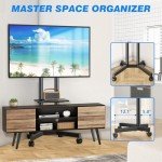 Rolling TV Stand with Laptop Shelf and Wheels