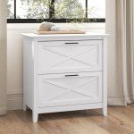 Bush Furniture White Oak 2 Drawer File Cabinet