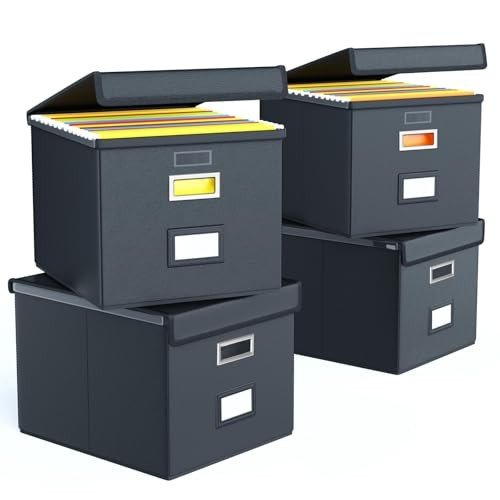 Huolewa Portable Leather File Organizer with Lids