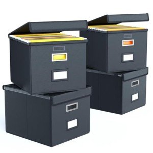 Huolewa Portable Leather File Organizer with Lids