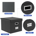 Huolewa Portable Leather File Organizer with Lids