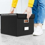 Huolewa Portable Leather File Organizer with Lids