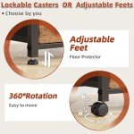 Light Brown Rolling File Cabinet with Extended Desktop