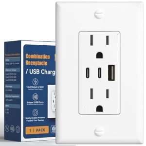 Amico 6.0A USB 3-Port Wall Outlet - White