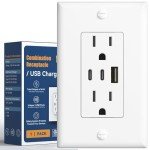 Amico 6.0A USB 3-Port Wall Outlet - White