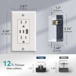 Amico 6.0A USB 3-Port Wall Outlet - White