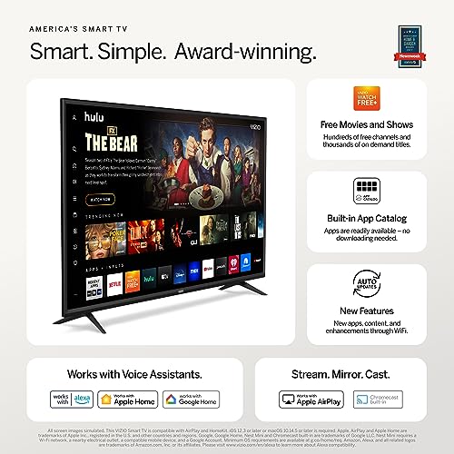 Smart TV with AirPlay & Chromecast, Alexa Compatible