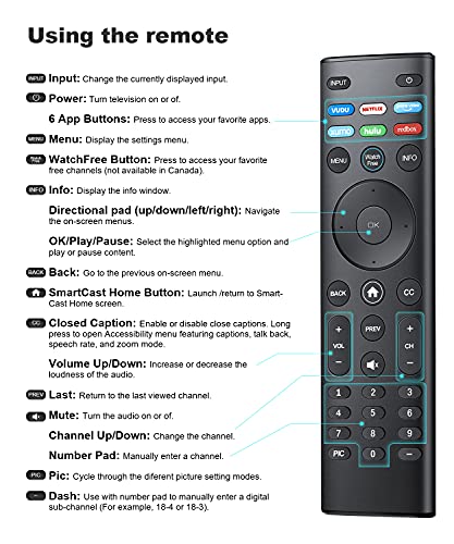 VIZIO Smart TV Replacement Remote-Control