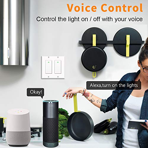 WiFi Alexa Compatible Smart Light Switches (2Pack)