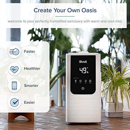 LEVOIT Smart Cool/Warm Mist Humidifier with Aromatherapy, 4.5L