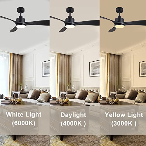 Smart Black Ceiling Fan with LED Lights & Remote