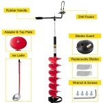 VEVOR 8" Ice Fishing Auger with Extensions and Adapter