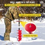 VEVOR 8" Ice Fishing Auger with Extensions and Adapter