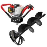 55cc Gas-Powered Ice Post Hole Digger with Auger