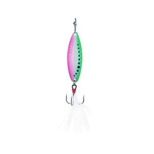 Clam Leech Flutter Spoon 1/8oz Glow Chartreuse/Pink