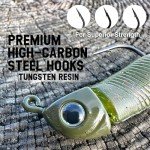 Tungsten Swimbait Jig Heads with Realistic Eyes - 5-Pack