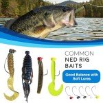 Tungsten Mushroom Ned Rig Jig Heads - 5-Pack