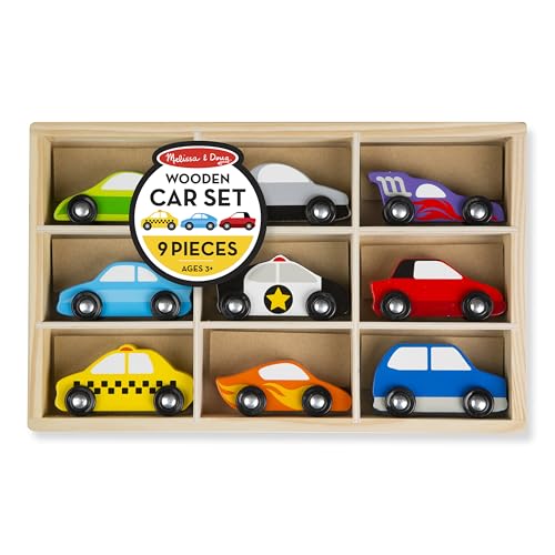 Melissa & Doug Wooden Car Playset for Kids