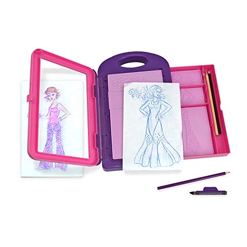 Melissa & Doug Fashion Design Kit - Rubbing Plates, Fashion Plates, Travel-Friendly