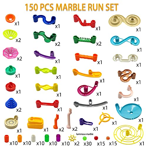 DSHMIXIA 150pcs Marble Run Building Toy - Ages 4-12