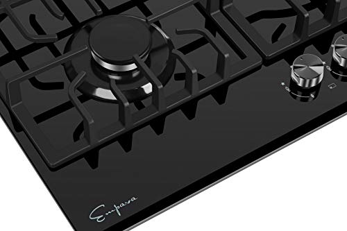 Empava 5-Burner Gas Cooktop in Black Glass