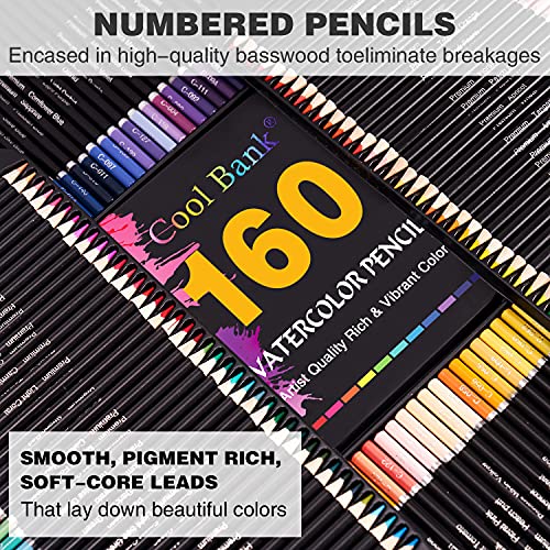 Vibrant 160-Piece Watercolor Pencil Set
