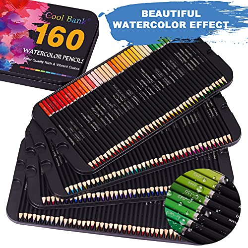 Vibrant 160-Piece Watercolor Pencil Set