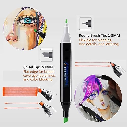 120-Color Dual Tip Alcohol Markers Set