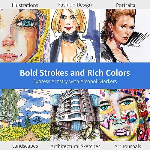 120-Color Dual Tip Alcohol Markers Set