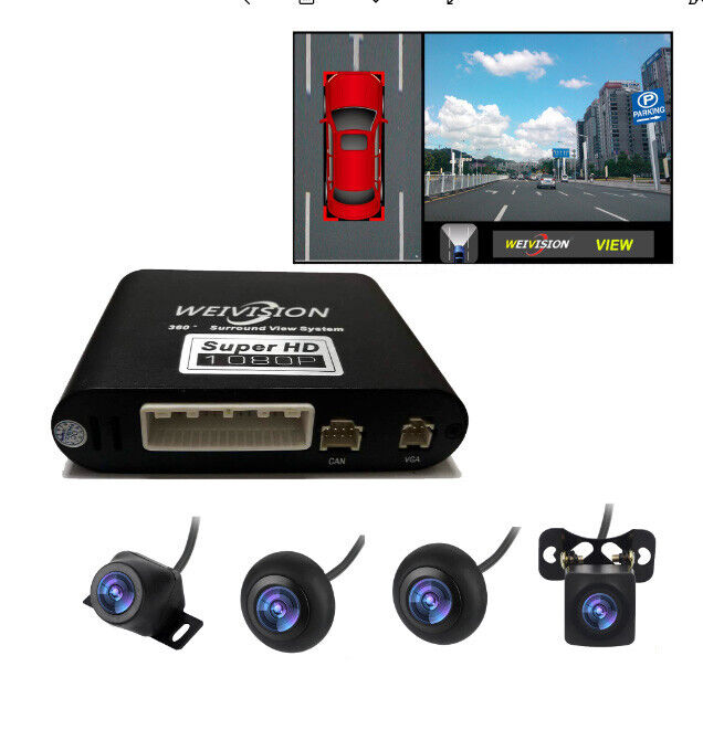 1080P 360-Degree Panorama Car DVR Rear Camera
