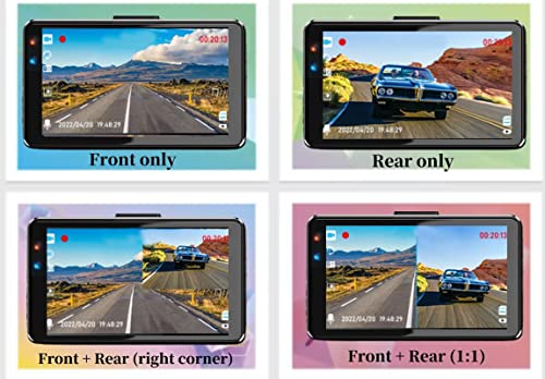 Dual Dash Cam, 1080P FHD Front and Rear Cameras