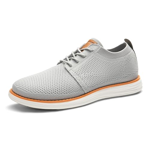 Bruno Marc Men's Grey Lightweight Mesh Sneakers