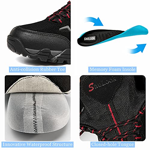 Men's Lightweight Waterproof Hiking Shoes - Black/Red