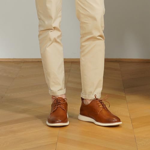 Jousen Men's Brown Derby Oxfords for Formal Comfort