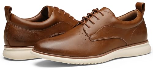 Jousen Men's Brown Derby Oxfords for Formal Comfort