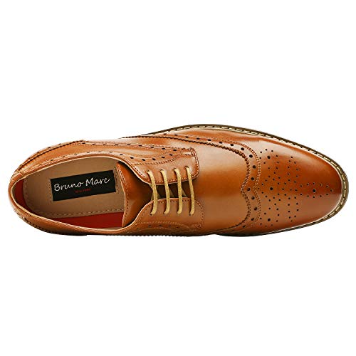 Bruno HOMME Modern Wingtip Lace Dress Shoes - Brown