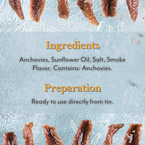 Smoked Anchovy Fillets in Sunflower Oil, 1.8 oz