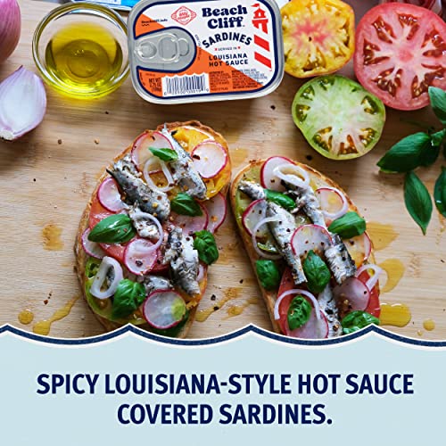 Beach Cliff Sardines in Hot Sauce, 12 Cans