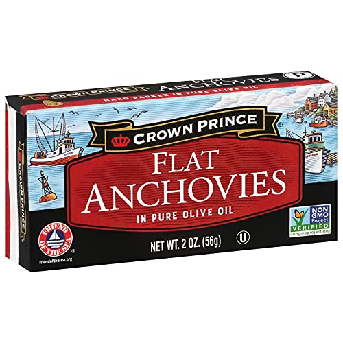 Crown Prince Flat Anchovies in Olive Oil, 12-Pack