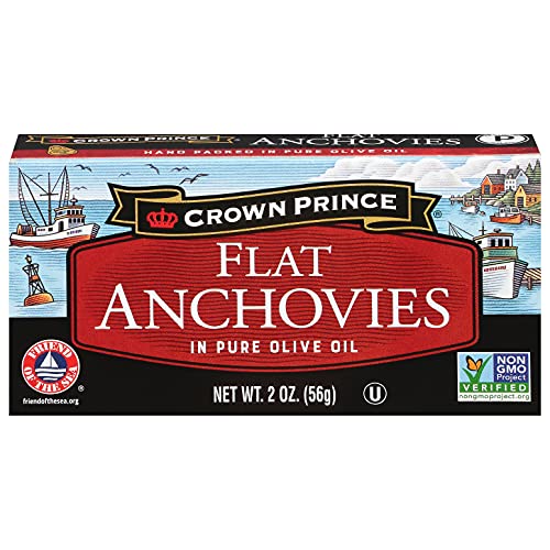 Crown Prince Flat Anchovies in Olive Oil, 12-Pack