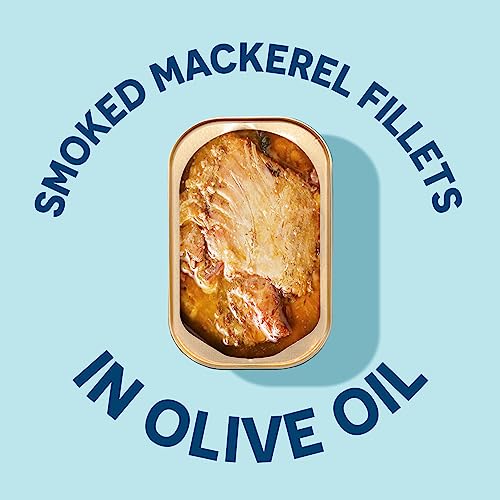 Wild Smoked Mackerel Fillets in Olive Oil (3.9oz, Pack of 12)