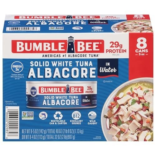 Bumble Bee Solid White Albacore Tuna, 5 Oz, 8 Cans