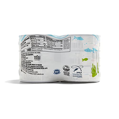 365 Whole Foods No Salt Albacore Tuna, 6pk