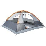 4-Person Orange/Grey Dome Camping Tent