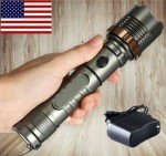 Tactical Rechargeable LED Flashlight Zoomable Torch